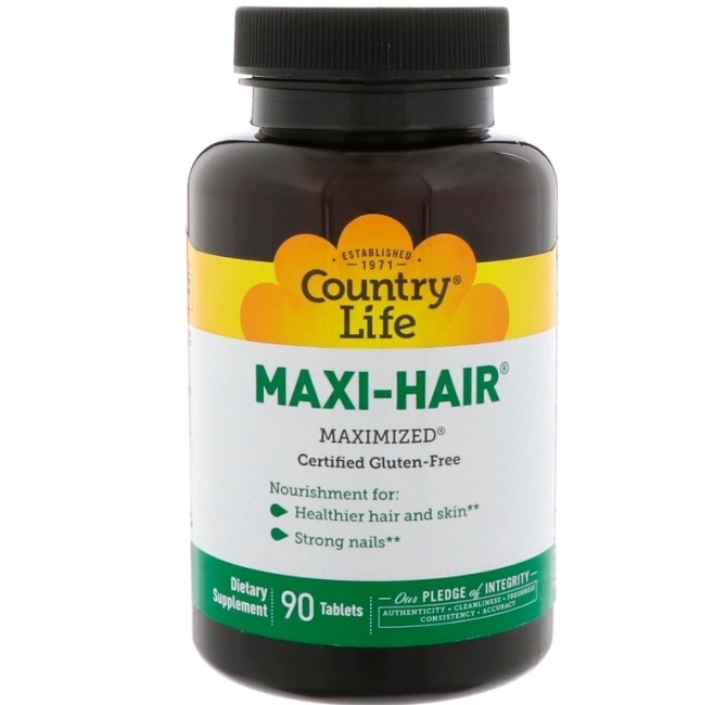 Country Life Maxi-Hair Plus Complejo vitamínico maximizado para el cabello 90 tabletas photo
